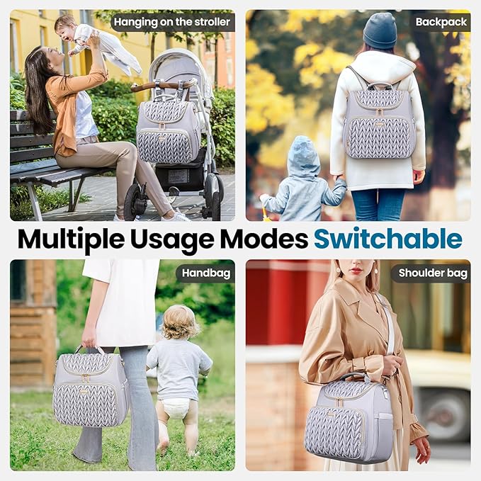4 in 1 Convertible Diaper Bag Backpack, Waterproof Baby Diaper Bag - Image 3
