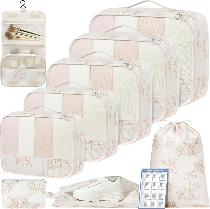 BAGAIL 9 Set Packing Cubes Luggage Packing Organizers by BAGAIL