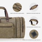 Canvas Expandable Duffle Bag for Men Traveling, Luggage Travel Bag Weekender - Image 6
