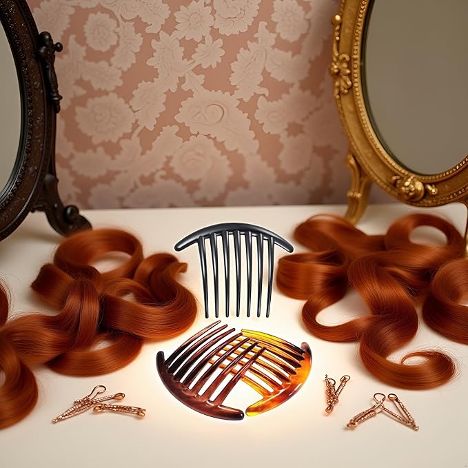3 Pcs Plastic Hair Side Combs French Twist Comb Tortoise Side Combs Hair Clip Comb Accessories with Seven Teeth for Women Girls Hair Combs Styling Tools and Appliances