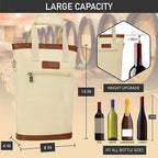 opux Two Bottle Wine Bag Carrier Tote, Insulated Leakproof 2 Bottle Wine Cooler - Image 4