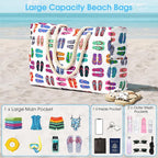 Becokan Beach Bags for Women Large Waterproof Beach Tote Bag Zipper Beach Bags - Image 5