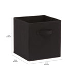 Collapsible Fabric Storage Bins Organizer with Handles (Black / 10.5"x10.5"x11")