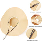 DRESHOW Beach Hats for Women Big Straw Wide Brim Summer Hat Floppy Foldable - Image 7