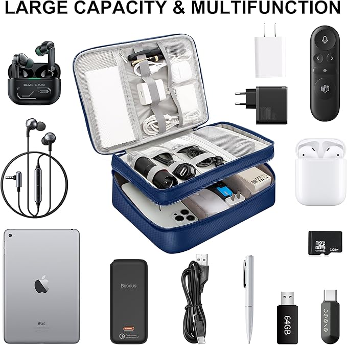 Electronic Organizer Travel Case, Travel Cord Organizer Case Portable - Image 6