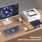 NENJI 75W GaN USB-C Super Fast Charging Station, 8-in-1 Power Strip - Image 3