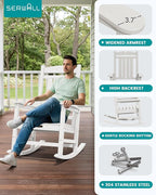 SERWALL Outdoor Rocking Chair Set of 2, HDPE Patio Rocking Chair All-Weather - Image 5