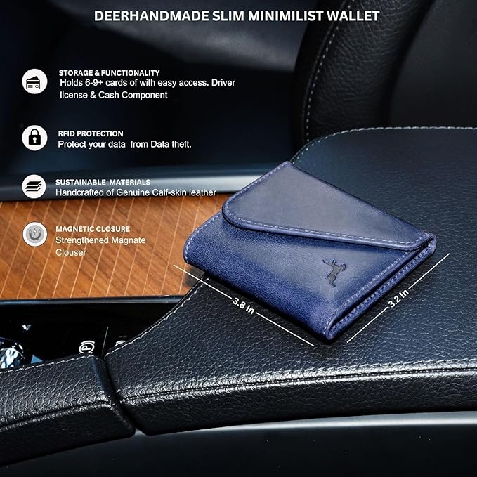Leather RFID Wallet for Men, Slim Leather Mens Wallet, Handcraft Men's Wallets - Image 4