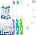 Portable Toothbrush Kit with Toothpaste, Built-in Cover, Folding Collapsible by LINGITO