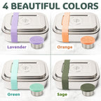 Stainless Steel Bento Box + Condiment Container (Green / 47oz / 1400ml)