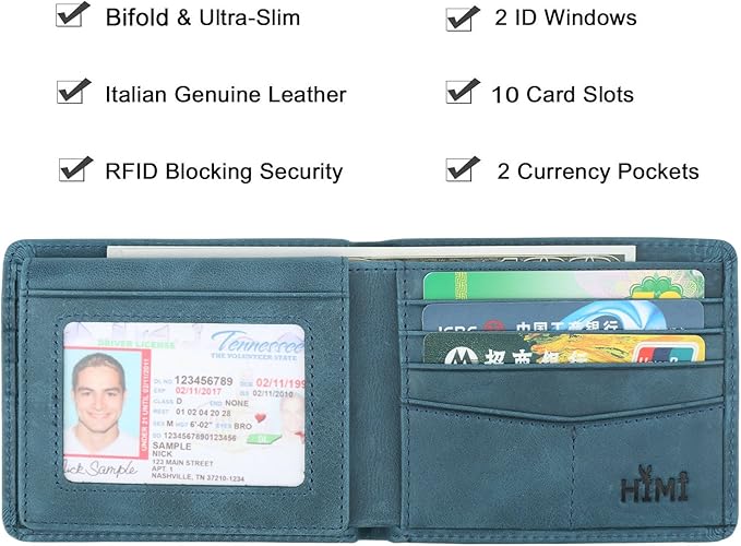 Wallet for Men-Genuine Leather RFID Blocking Bifold Stylish Wallet - Image 3