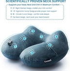 Inflatable Travel Neck Pillow for Airplane Sleeping Blow Up Neck Support Air - Image 5