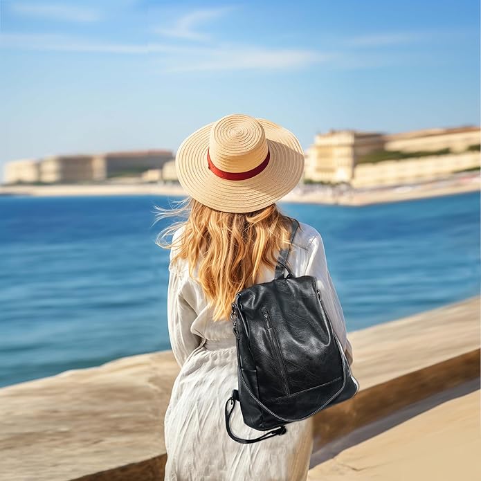 Women Backpack Purse PU Leather Anti-theft Casual Shoulder Bag Fashion Ladies - Image 5