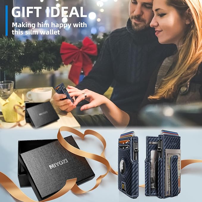 Airtag Wallet for Men, with Money Clip 10 Cards Metal Case Smart Slim Pop Up - Image 7