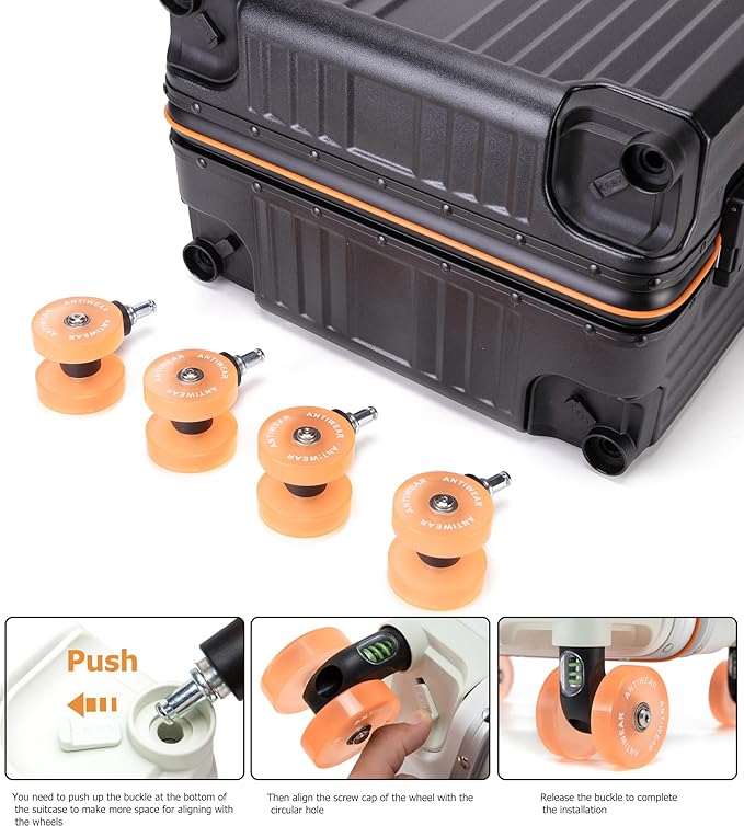 feilario 24in Aluminum Frame Wide Handle Hard Shell Carry On Suitcase - Image 3