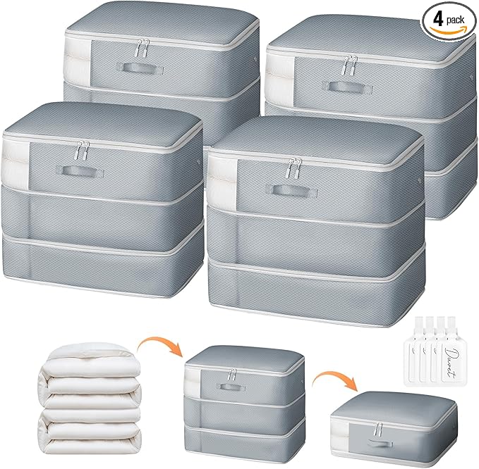 DIMJ Comforter Storage Bag - 110L Ultra Space Saving Self Compression Organize by DiMJ