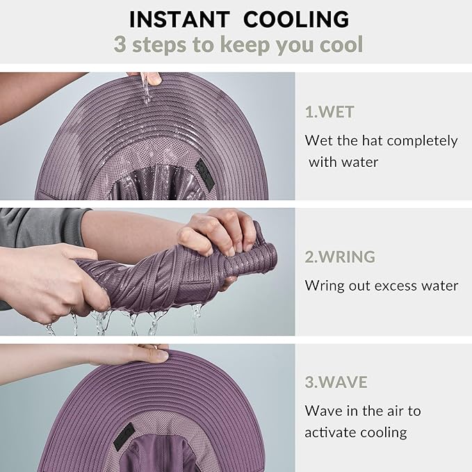 Sukeen Cooling Sun Hat for Men Women UPF50+ Wide Brim Fishing Hat - Image 3