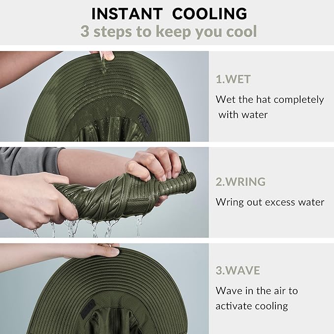 Sukeen Cooling Sun Hat for Men Women UPF50+ Wide Brim Fishing Hat - Image 3