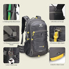 SKYSPER Hiking Backpack for Men Women, 35L Travel Backpack Waterproof Camping - Image 5