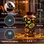 Homemory Sunflower Solar Lanterns Waterproof, Metal Hanging Hollowed-Out Metal - Image 3