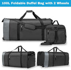 Finnhomy 100L Foldable Rolling Duffel Bag - Image 3