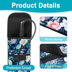 Shappy 2 Pcs Heat Resistant Hair Tools Bag Curling Iron Travel Case Cover Neoprene Flat Iron Holder Travel Case and Silicone Mat Pouch for Hot Hair Tools Storage Organizer(Flower Style)