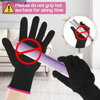2 Pair Heat Resistant Gloves for Hair Styling Professional Hot Hand Gloves Heat Protection Flat Iron Gloves Pink Edge Heat Press Sublimation Gloves for Women Curling Wand Styling Tool