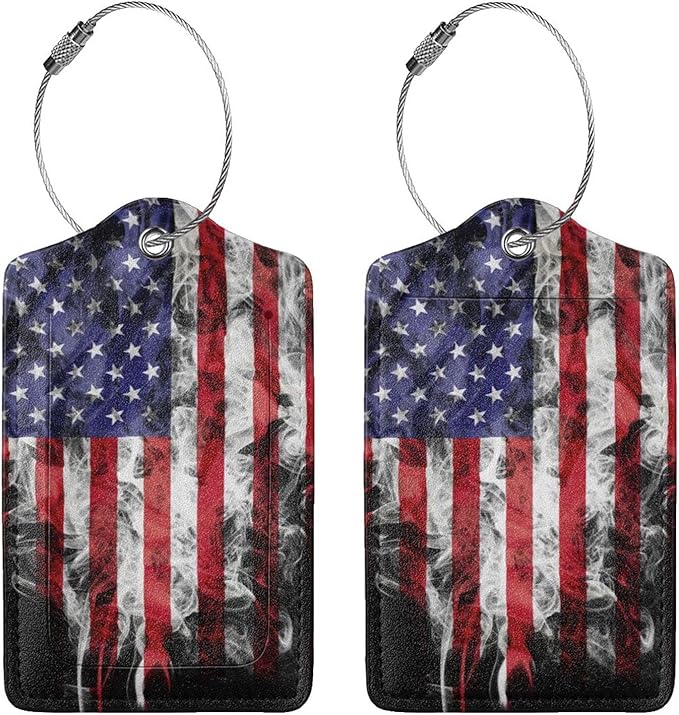 2 Pack American Flag Luggage Tags - Image 3