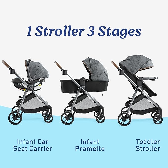 Graco Modes Pramette Travel System, 3-in1 Modular Carseat Stroller Combo - Image 5