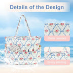 LEDAOU Beach Bag Waterproof Sandproof Women Tote Bag Pool Bag - Image 6