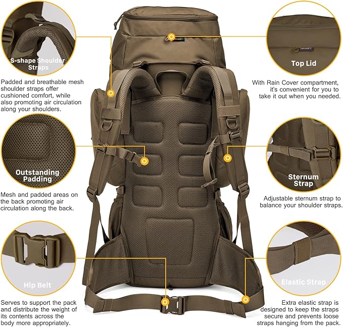 Mardingtop 60L Military Internal Frame Backpack - Image 5