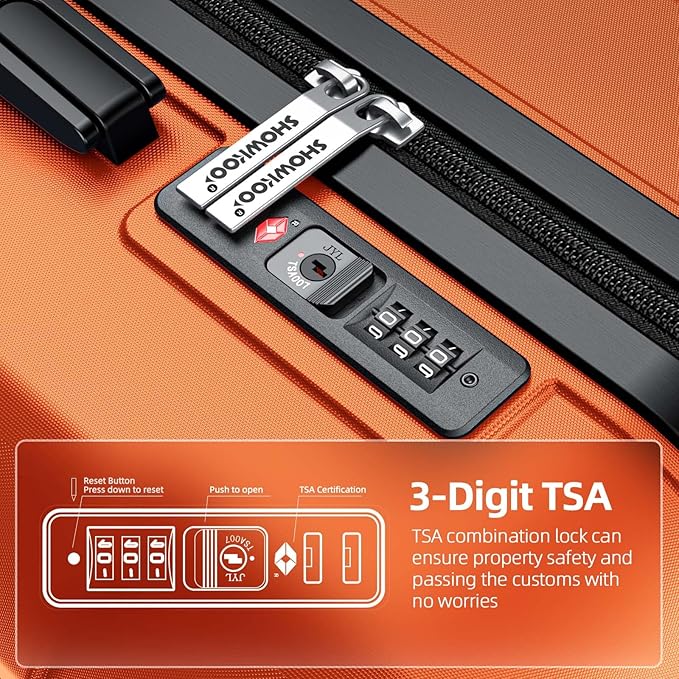SHOWKOO Luggage Sets Expandable PC+ABS Durable Suitcase Sets Double Wheels TSA - Image 4
