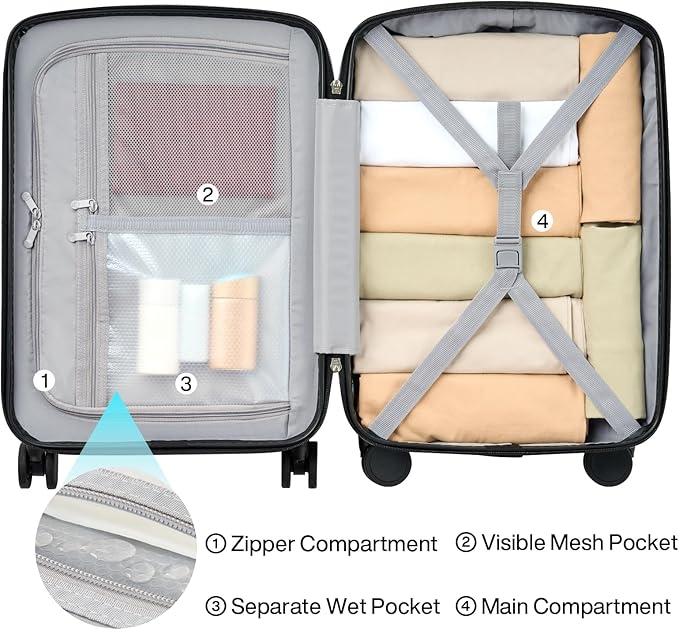 Hanke 20 Inch Hard Shell Suitcases - Image 4