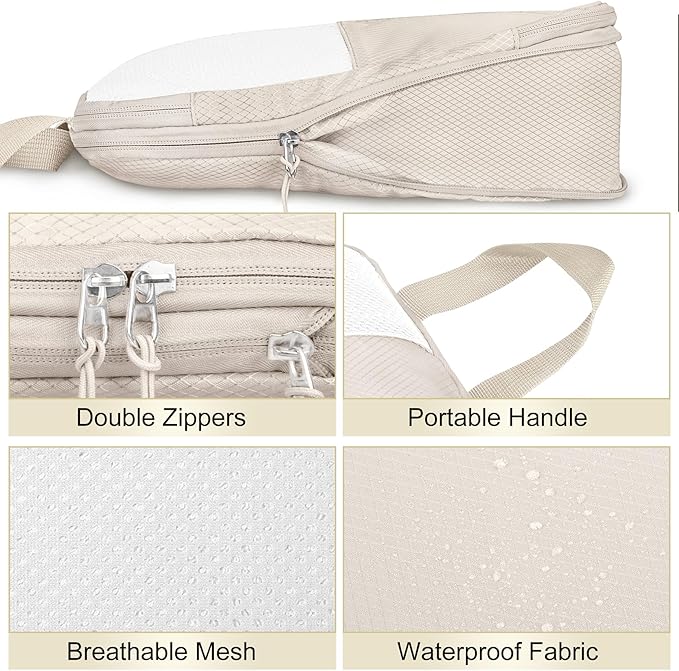 8 Set Compression Packing Cubes Travel, Lightweight Expandable Travel Cubes - Image 5
