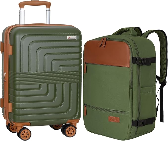 Romswi Luggage Sets 2 Piece22In, Expandable 22x14x9 Carry On Luggage by Romswi