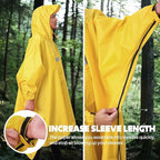 ANYOO Hooded Rain Poncho for Adults Waterproof Lightweight Rain Coat for Men - Image 4