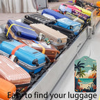 Cartoon Summer Beach 2 Pcs Luggage Tags, Privacy Cover ID Label - Image 5