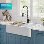 KRAUS Bellucci 33” Workstation Drop In Retrofit Farmhouse Single Bowl Granite - Image 2