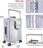 feilario 20" Aluminum Frame Wide Handle Hard Shell Carry On Suitcase - Image 4