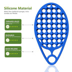 KOUPA Silicone Curly Hair Brush with Pick Comb, One Piece Twist Curl Brush Comb for Afro Curls, Washable Hair Tool for Men Women, Blue