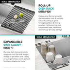 KRAUS Fairlane 15-inch Undermount Single Bowl 18-Gauge Stainless Steel Kitchen - Image 2