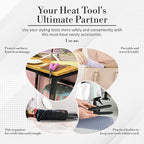 Vanity Accessories - Heat Resistant Mat – Silicone Flat Iron & Curling Iron Holder, Non-Slip Vanity Mat & Hot Tool Mat for Home, Salon, or Travel Use