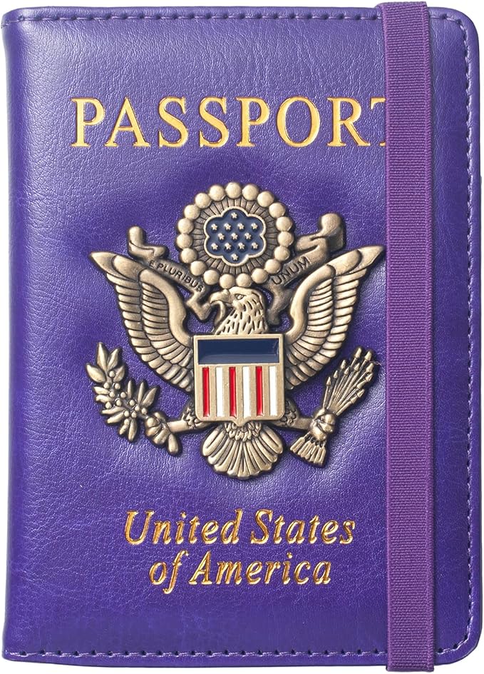 Passport Holder for Travel Women, RFID US Passport Cover Wallet Case, Leather by Coowayze