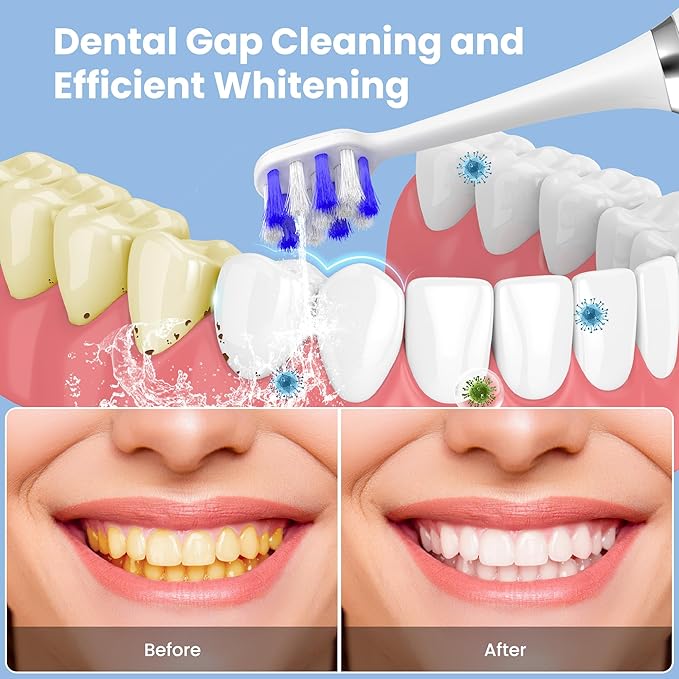 Portable Water flosser with Electric Toothbrush, 2 in 1 Teeth Cleaning Kit - Image 2