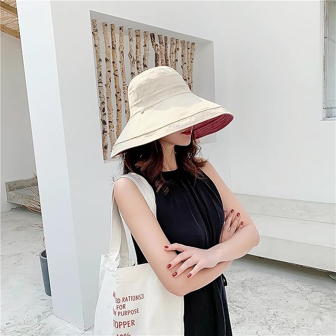 Women Wide Brim Sun Hats Metal Wired Edge Summer UV Protection Beach Fishing Hat - Image 2
