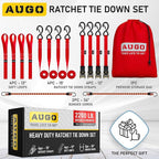 AUGO Ratchet Straps Heavy Duty 4 Pack -15 FT - 2200 LB Break Strength – - Cargo - Image 5