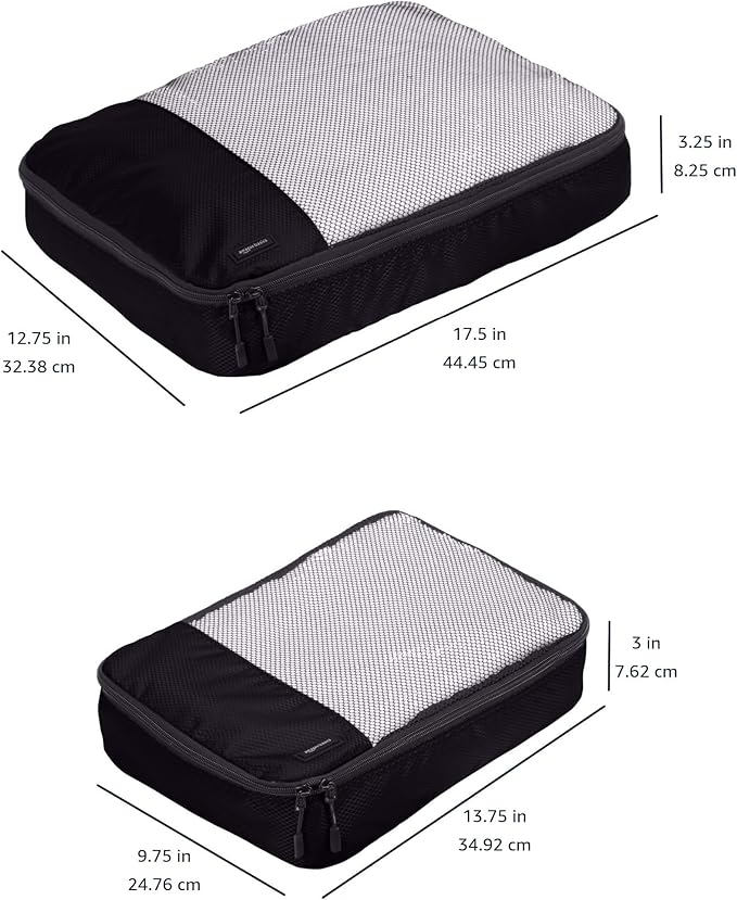 Amazon Basics 4 Piece Packing Travel Organizer Zipper Cubes Set, Medium and - Image 3