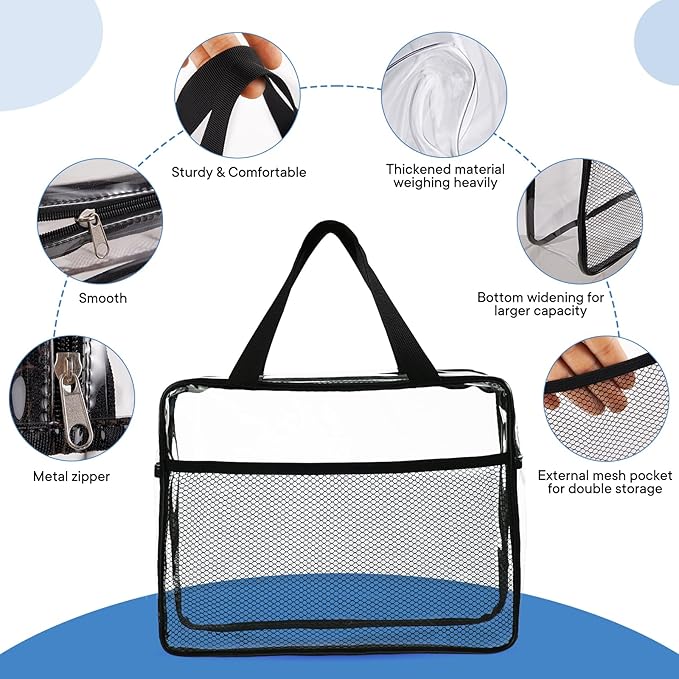 XEWEA Clear Travel Toiletry Bags & Small Electronic Accessories Organizer Case - Image 3
