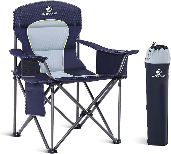 LET'S CAMP Oversized Folding Camping Chair Portable Outdoor Heavy Duty Padded by LETSCAMP