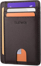 Buffway Slim Minimalist Front Pocket RFID Blocking Leather Wallets by Buffway